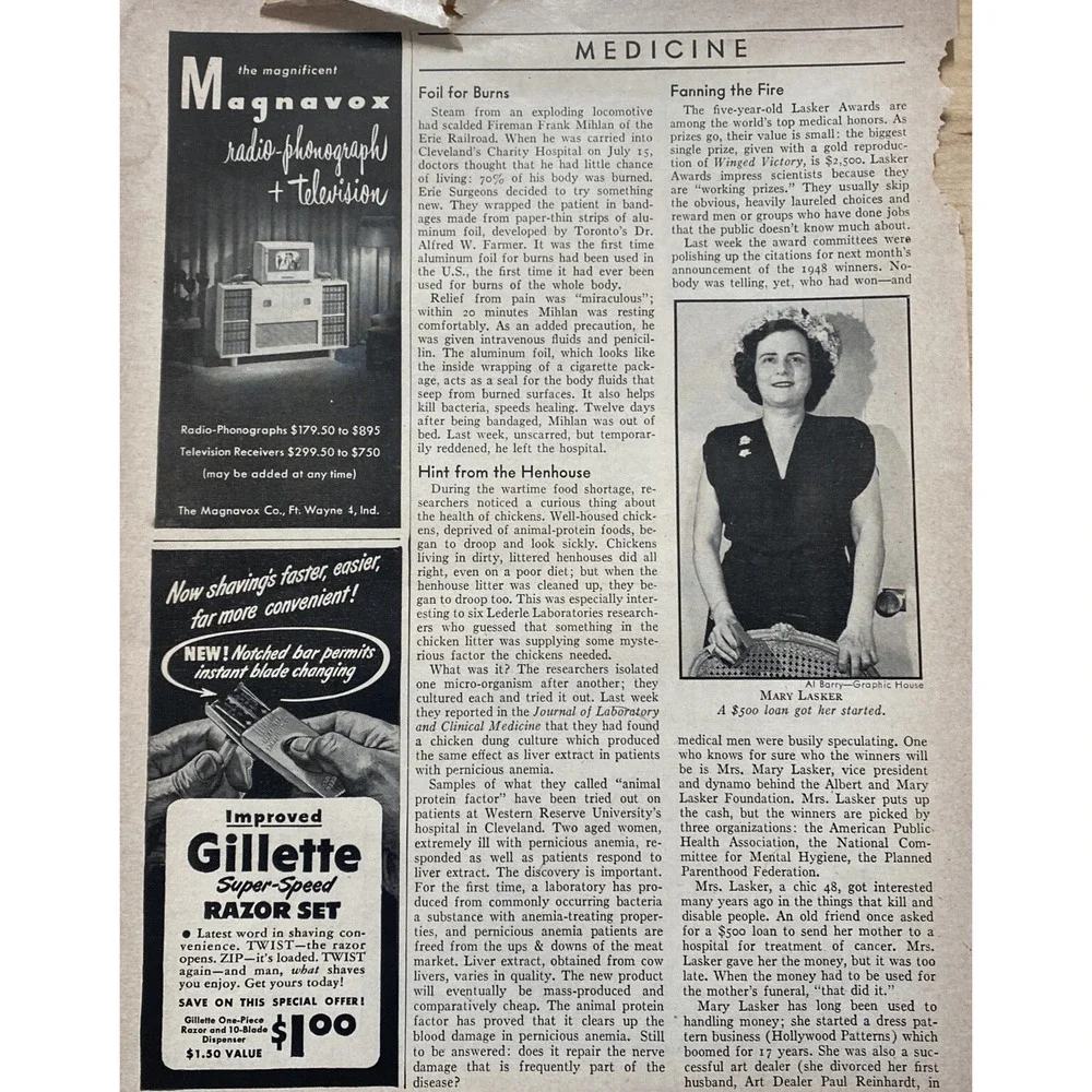 Lot Of 3 - 1947 Gillette Blue Blades Razors Vintage AD ENJOY EXTRA SHAVING SPEED